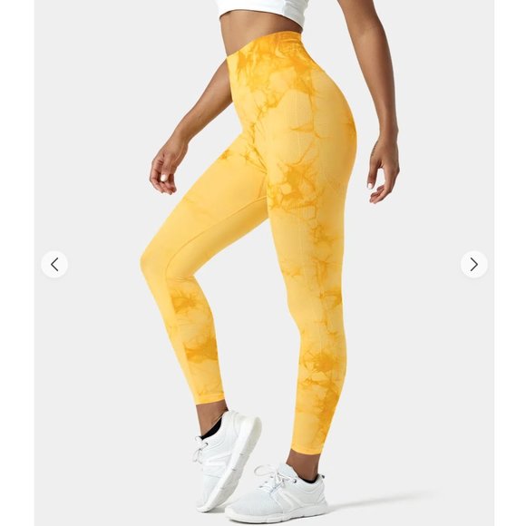 🏷NWT:Seamless Flow High Waisted Ruched Butt Lifting Tie Dye Yoga Leggings Small - Picture 2 of 7